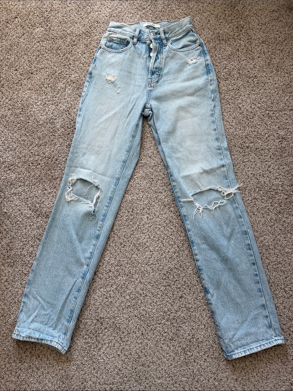 PacSun Light Blue Distressed Straight Leg Jeans
